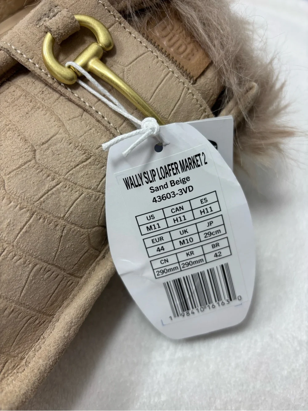 The Dude Wally Slip Loafer Beige Faux Fur Mule Loafers Men size 11‎ NEW